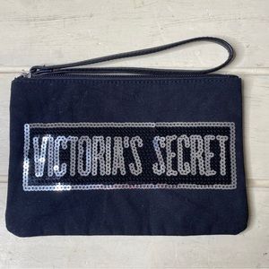 Victoria’s Secret Black Sequin Wristlet / Make Up Bag